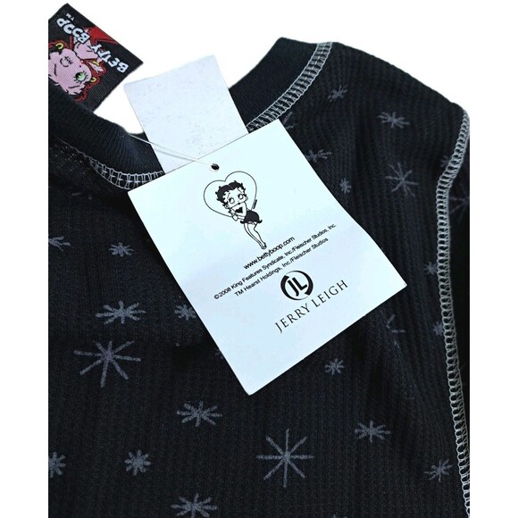 Betty Boop Naughty Long Sleeve Thermal T-shirt Black Size Junior 2XL - Picture 6 of 9